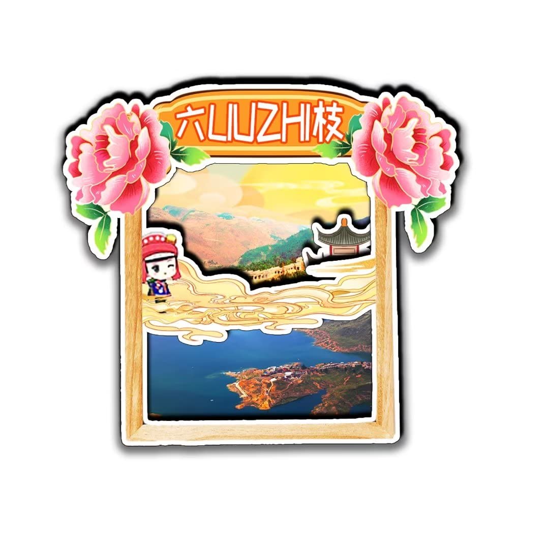 Liuzhi Guizhou China Refrigerator Magnets 3D Wood Products Friction Resistant Travel Souvenirs Home and Kitchen Decor-1151