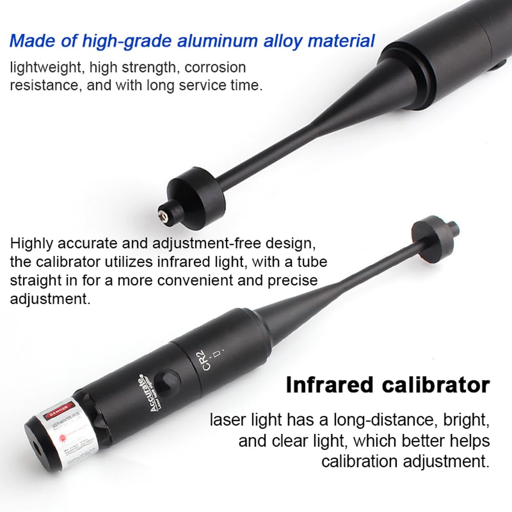 Calibreur Laser Weytoll en Alliage d'Aluminium Calibreur Sans Tour Laser Calibreur avec Adaptateur Réglable à 8 Trous pour Calibres de 0,177 à 0,50
