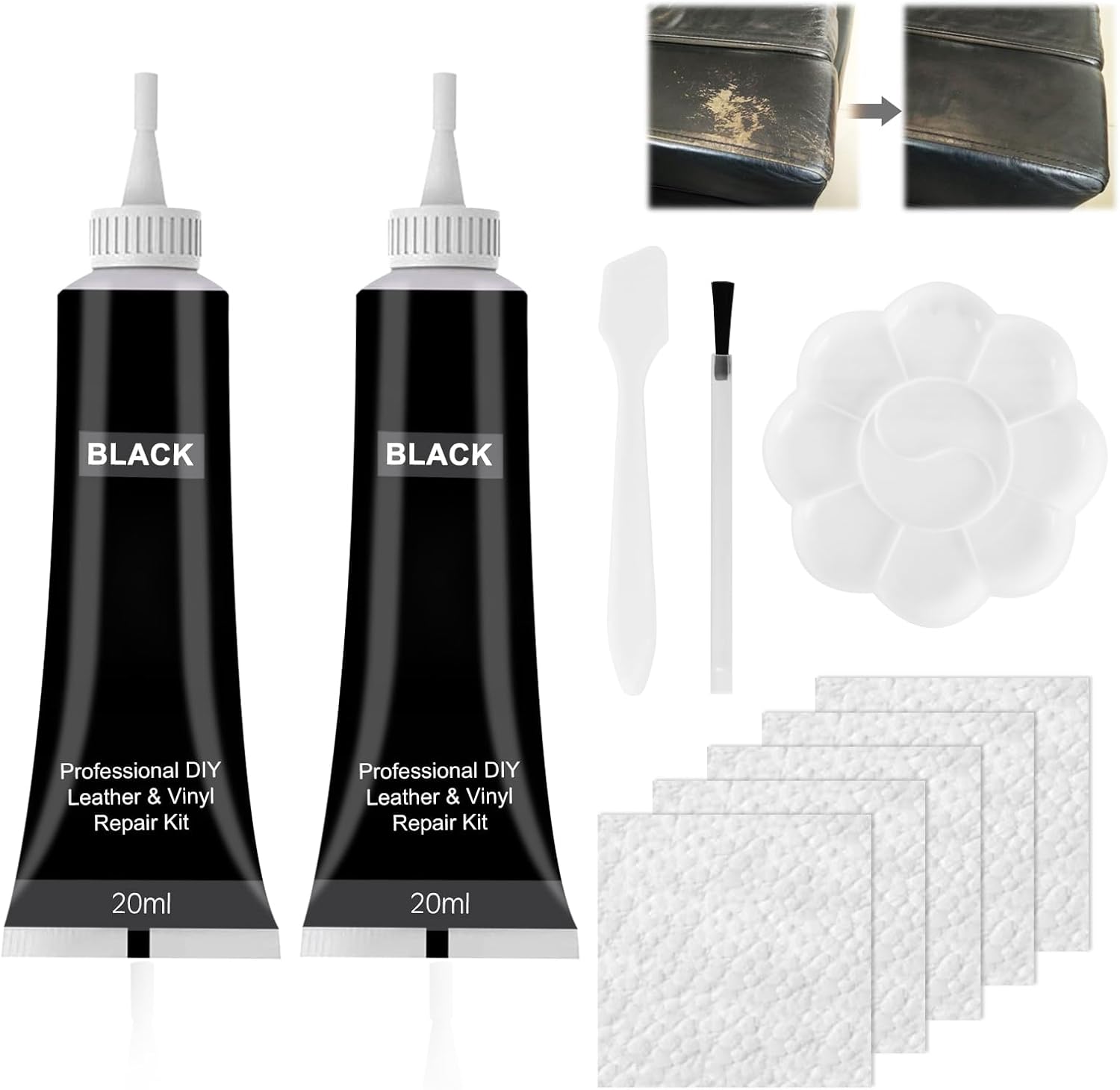 Leather Repair Cream, Leather Repair Filler Gel, 2 pcs Leather Repair