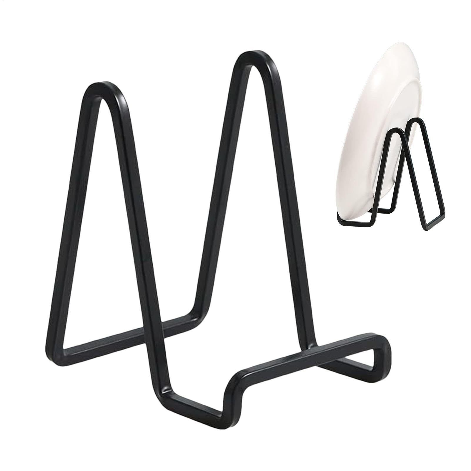 Bizhubmat Plate Holder Easel Display Stand - 6 Inch Metal Plate Stands For Display , Tabletop Picture Stand, Black Iron Easel Plates Holder, Photo Frames | Book | Decorative Plates | plaques