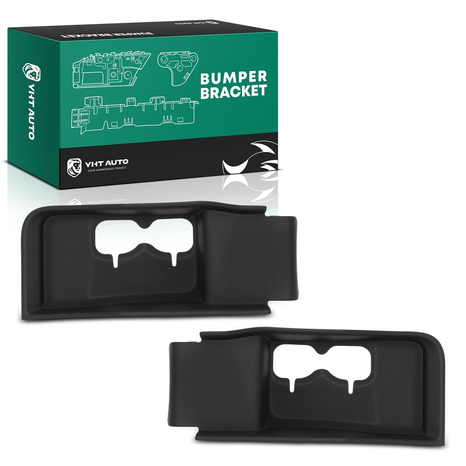 YHTAUTO Front Left and Right Tow Hook Bezels Compatible with Ford F-250/F-350/F-450/F-550/F-600 Super Duty 2020-2022, Fits Outer Air Deflector, Short,