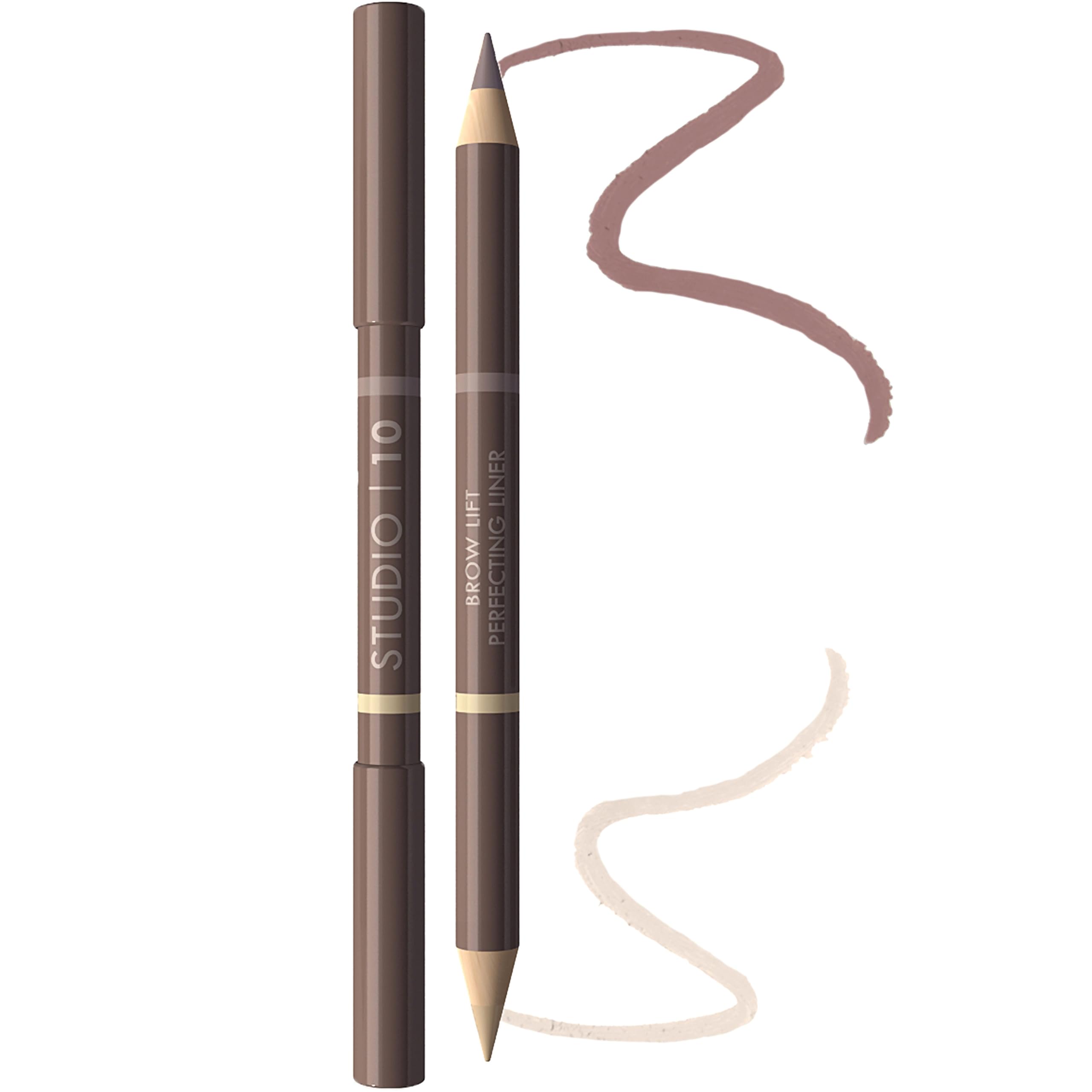 Studio10 Brow Lift Perfecting Liner Dual Ended Ash Brown Brow Pencil and Universal Highlighter for Natural Definition Lift and Shape Trusted by Professional Makeup Artists for Sensitive Skin