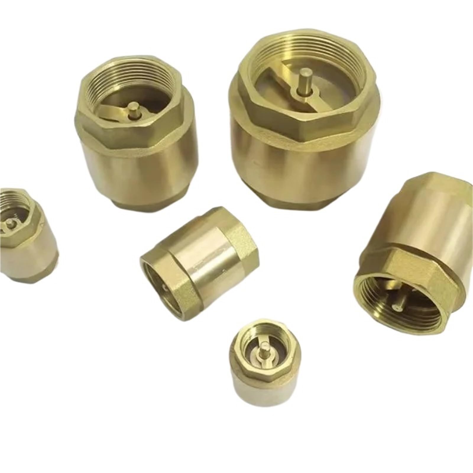 Dkgnyxnplj 2Inch 1Pcs Dn15 Dn20 Dn25 Brass Thread In-Line Spring Check Valve(2Inch)