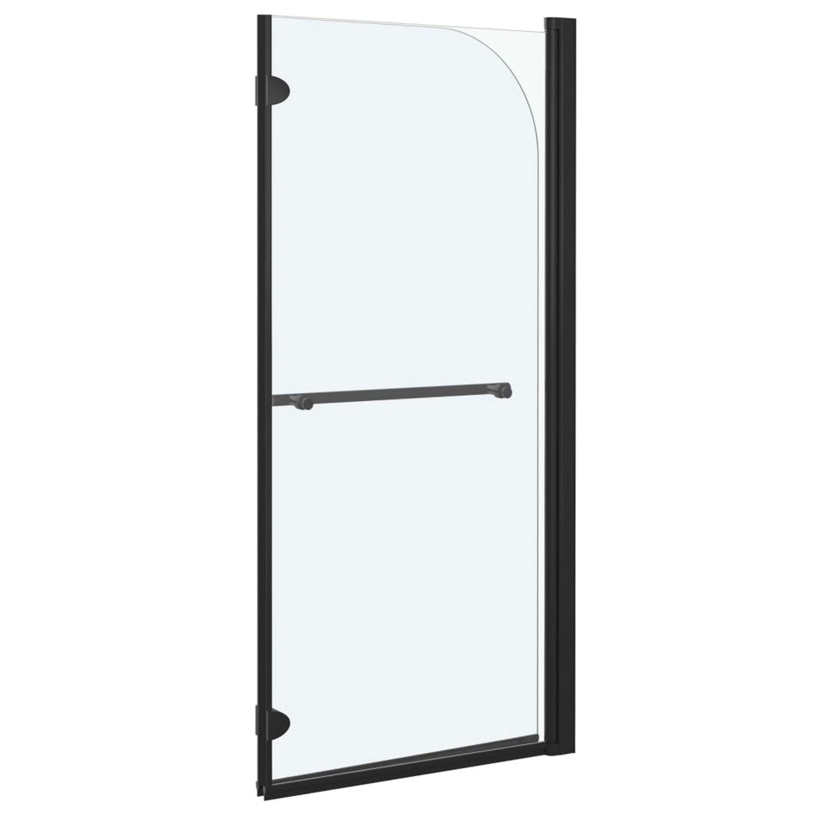 JUDYY Mampara de Ducha Plegable 2 Paneles ESG Negro 120x140 cm, Mampara Bañera, Mampara Baño Ducha, Cabina De Ducha, Mampara Baño