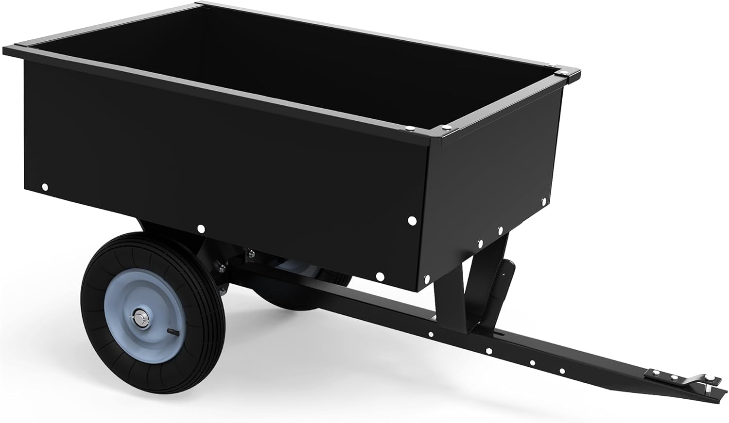 YITAMOTOR Steel Tow Behind Dump Cart for Lawn Tractor 350lbs Capacity Black Garden Trailer Heavy Duty 8 Cubic Feet, Pull Behind Utility Dump Trailer for Lawn Mower & Yard Work