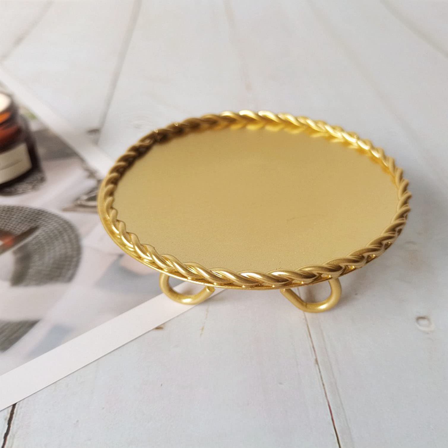 Kerzenständer, 2 4 6 Stück Kerzenteller Adventskranz, Gold D 10cm Eisenkerzenhalter Kerzenbecher Esstischdekoration Taufkerzen Hochzeitskerzen-6 Stück