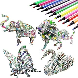Jiaweixiang 3D Coloring Puzzle Set Art and Crafts Toys Kit Gifts for 5 6 7 8 9 10 11 12 Years Old Girls Boys 3D Educational Fun Creative DIY Toys Gifts for Girls Boys
