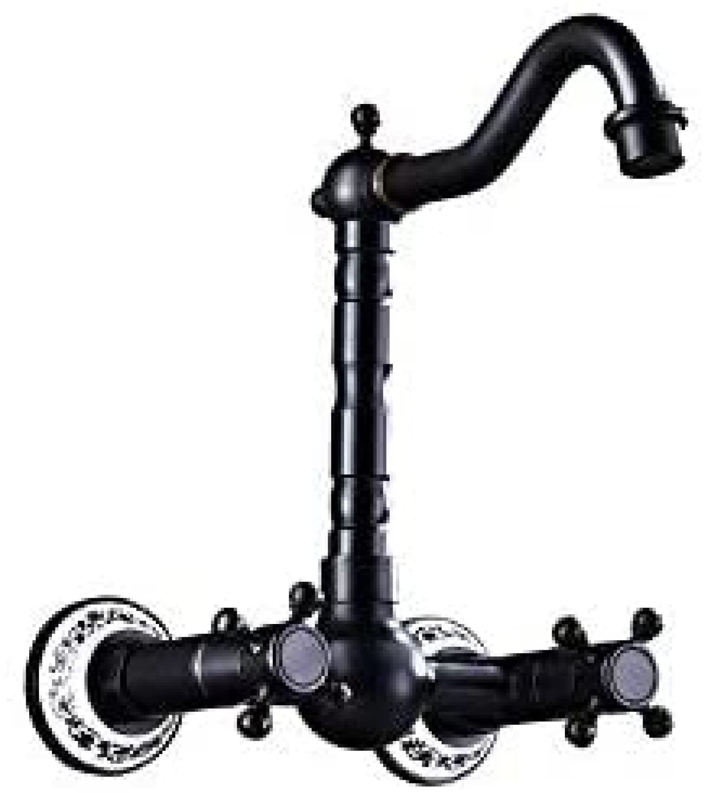 BHFPFZA Black WallMounted Kitchen & Bathroom Faucet – Stylish Waterfall Mixer Tap for Sink Hot & Cold Water Ideal for Washroom & Basin Use Durable Design for Modern Homes