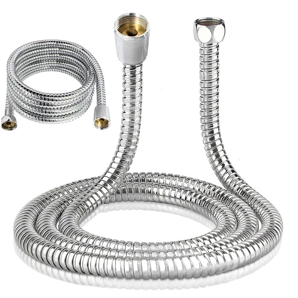 BATLAM Manguera de Ducha Flexible de Acero Inoxidable 1,5/2/3 Metros de Largo Ducha de baño Manguera de Agua Extensión Tubería de plomería Tirando del Tubo de Resorte-1.5m (1.5m)