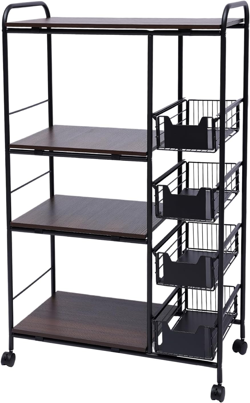 Amazon.com: DRTONK 4 Tier Heavy Duty Foldable Metal Rack Storage Rack ...