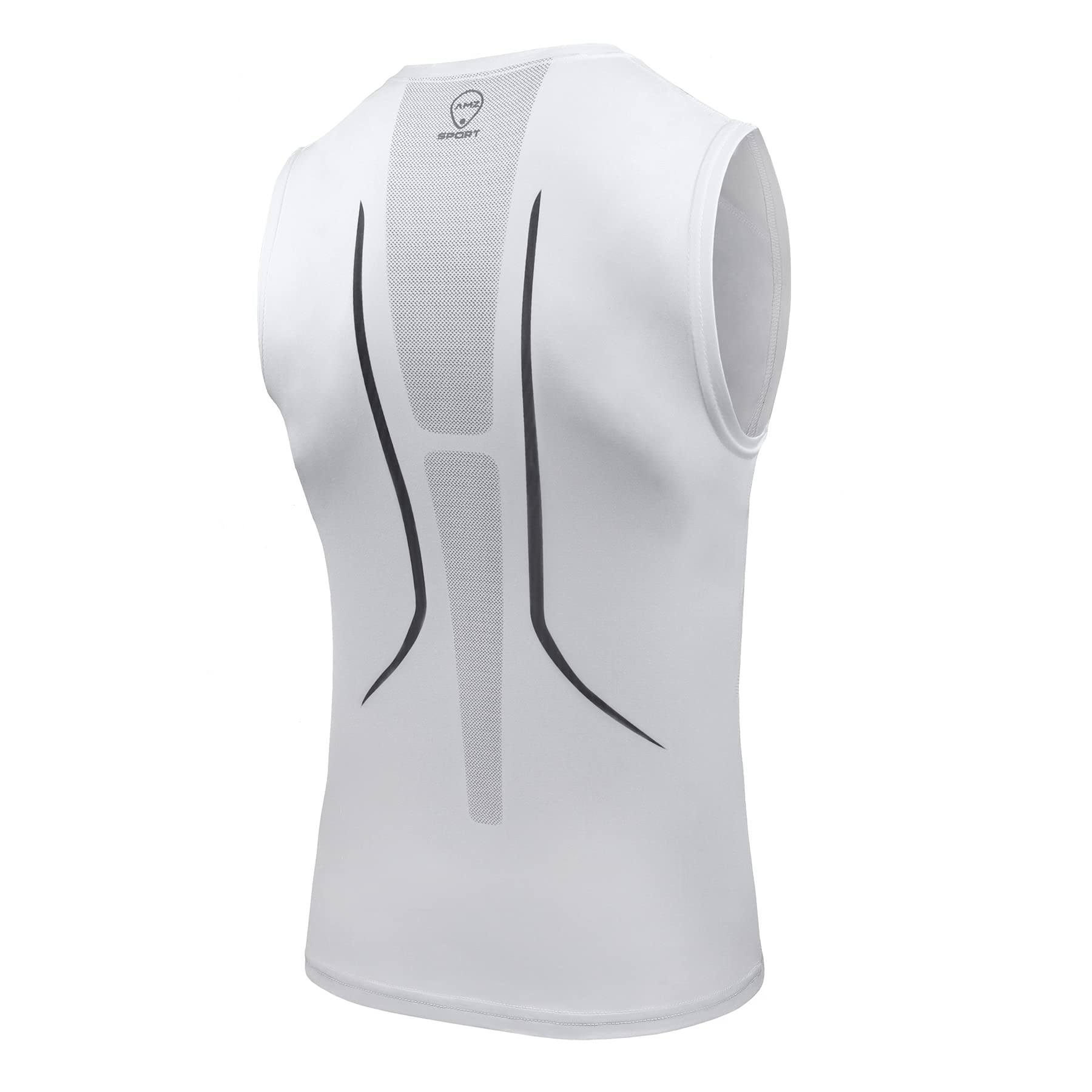 AMZSPORT Camiseta de Compresión Sin Mangas para Hombre, Chaleco de Gimnasio de Secado Rápido Capa Base para Correr — view 2
