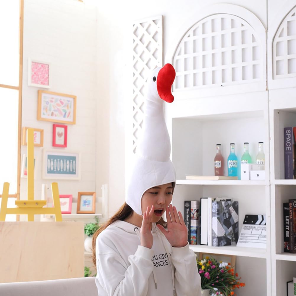 Novelty Funny Party Hat Plush Goose Poop Hats Cute Cartoon Animal Hat Costume Cosplay Headwear Fancy Dress Secret Santa Hats for Adult Christmas Halloween Carnival Photoshoot Stage Performances - Image 3