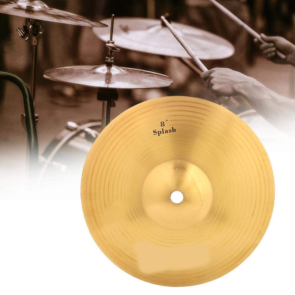Platillo Splash 8 Pulgadas para Batería Jazz Drum, Latón Auténtico con Acabado Tradicional, Ideal para Estilo Duradero, Toallitas Incluidas – Compatible con Instrumentos de Percusión Profesionales