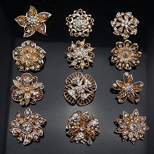 Keland Set di 12 Pezzi Set di Cristallo Spilla