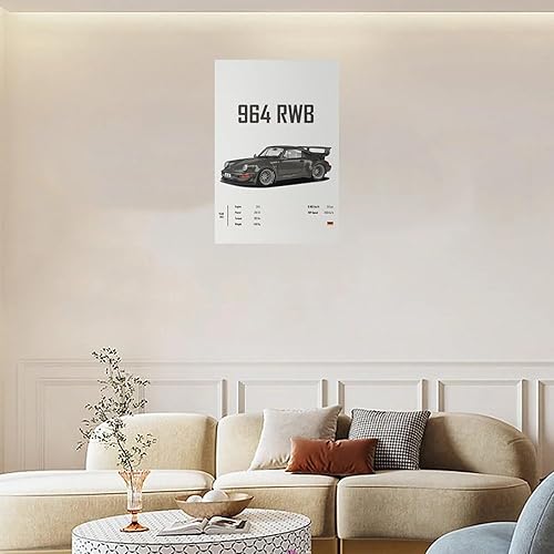 Miniatura 3 de Póster de coche 911 GT3RS - Póster de pared de coche de carreras, pósteres vintage para hombres, impresiones artísticas de automóvil 911, lienzo