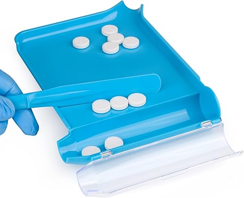 Miniatura 3 de Bandeja de conteo de pastillas contador de pastillas para mano izquierda con espátula azul claro