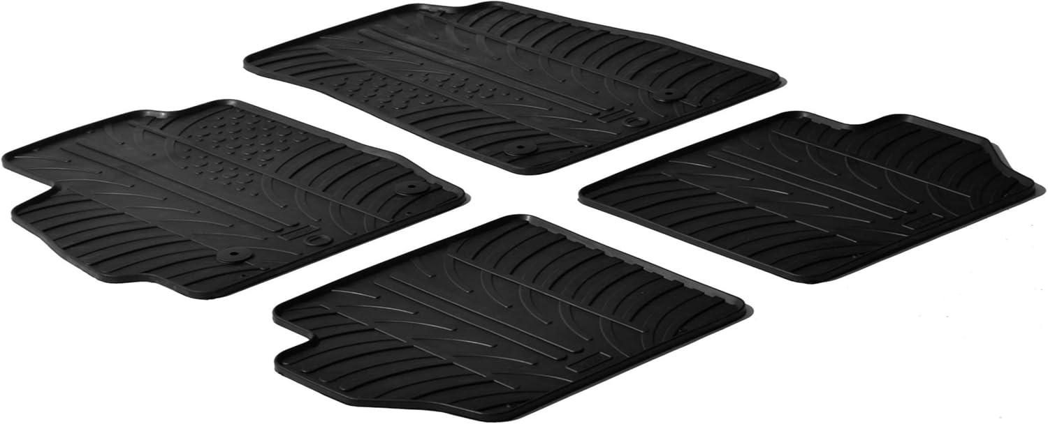 Gledring USA Custom Fit All-Weather Rubber Floor Mats Intended for Mazda 2 2007-2014, No Trimming Required, Tailored Custom Fit, Protects from Rain, Mud, & Snow.