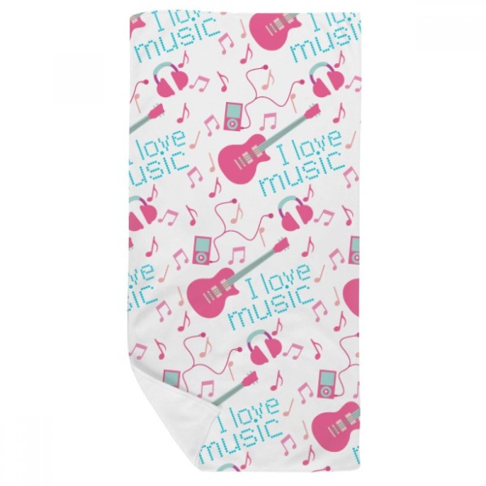 Gant de toilette guitare rose bleu pour le sport et le voyage