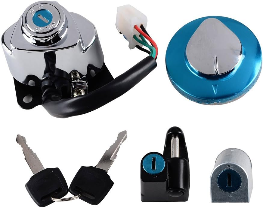 Ignition Fuel Gas Cap Steering Lock Set + 2 Keys Fit Honda Shadow VLX 600 VT600 VT400 VT750 Steed VLX400