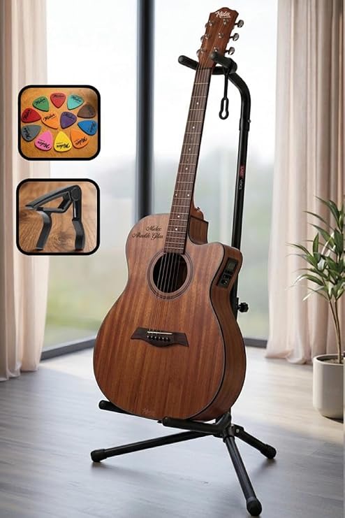 LASTVOICE Gtr-01C Guitar Stand Stand + Capo + Pena Pack
