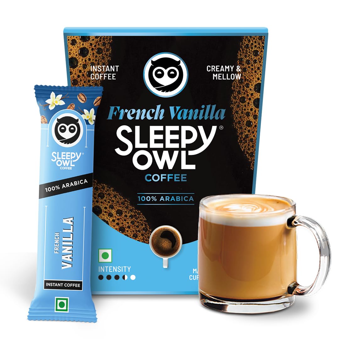 Sleepy Owl French Vanilla Freeze Dried Coffee Sachets | 20g - Pack of 10 x 2g Instant Coffee Powder Sachets | 100% Arabica Beans | Aromatic Coffee Pouch | Rich & Smooth | Easy to Use & Carry-image-3