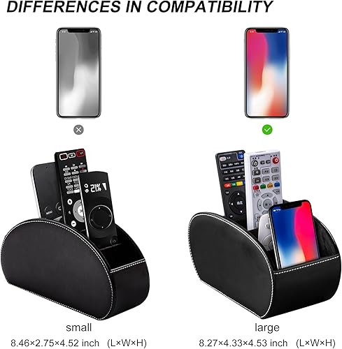 Miniatura 3 de BONNY DODO Caja organizadora de oficina multifuncional de piel sintética, soporte para control remoto, para almacenamiento de escritorio, mesa con 5