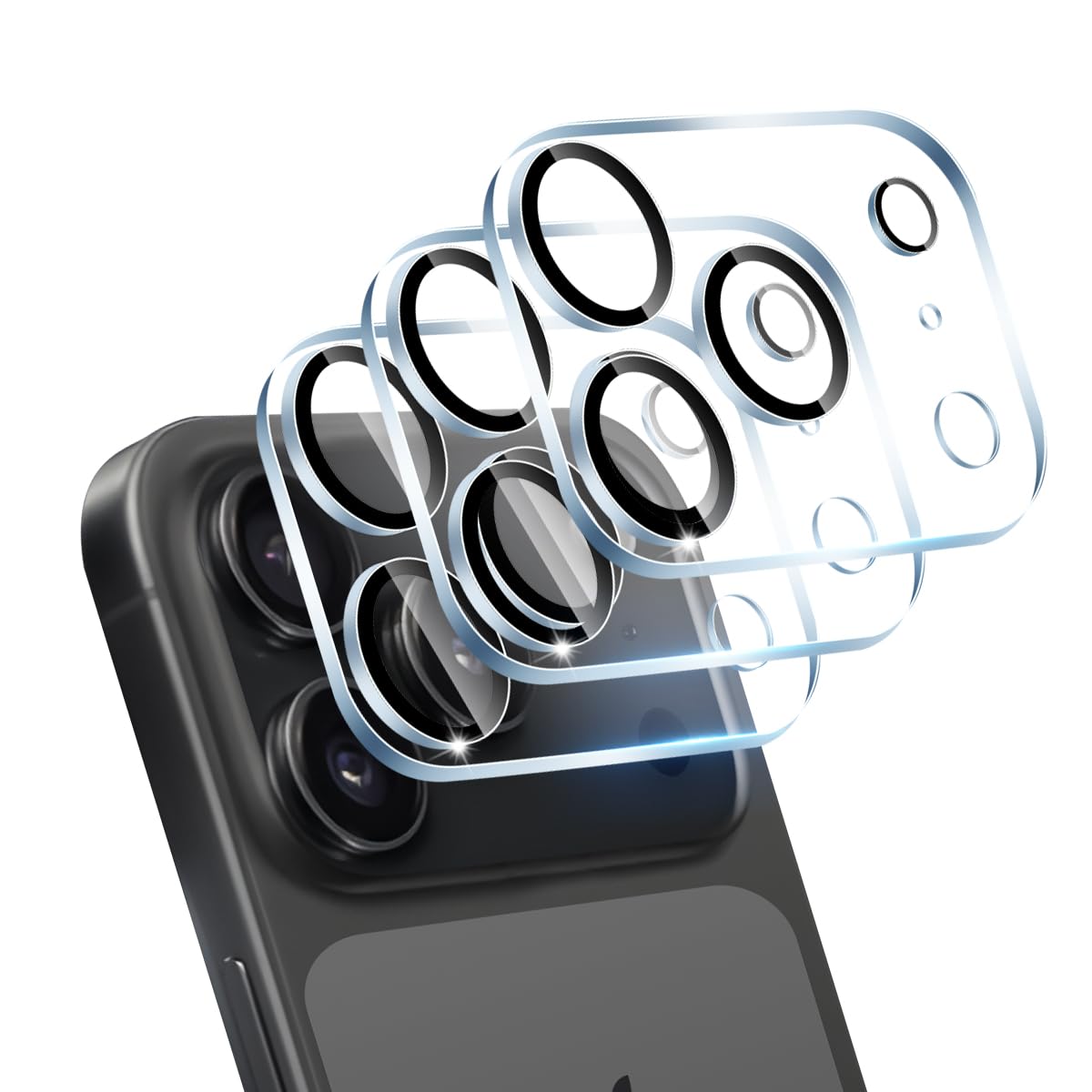 【3枚セット】 対応 iphone 17 Pro カメラフィルム 【日本旭硝子 硬度9H】 対応 いphone17 pro レンズフィルム カメラ保護フィルム iphone17pro 用 カメラ レンズ保護 黒縁取り レンズ保護 、高透過率 、気泡ゼロ 、飛散防止 、衝撃吸収 、指紋防止 、ラウンドエッジ加工 、簡単貼り付け
