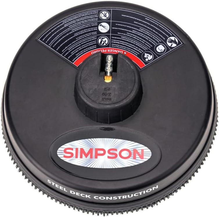 Simpson Cleaning 80165 Universal 15" Steel Pressure Washer Surface Cleaner for Cold Water Machines, 1/4" Quick Connection, Recommended Min 2200 PSI up to Max of 3700 PSI, Black 15 Inch