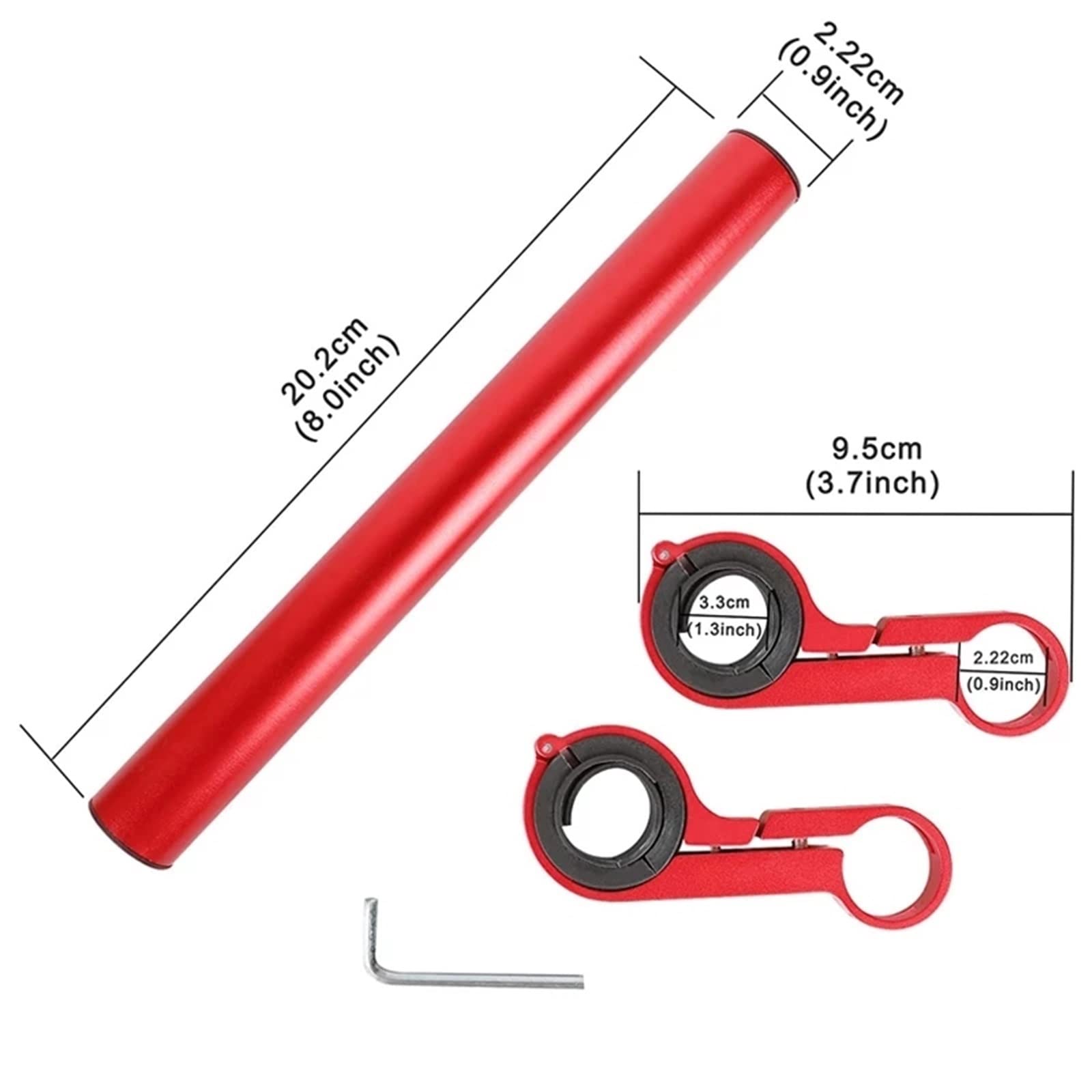 YYDStes Scooter Racks Handlebar Extender Fit for Xiaomi Fit for M365 Ninebot Es1 Es2 Electric Scooter Skateboard Accessories Extension Mount Holder ( Color : 20CM Red )