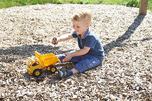 Lena 4210 EcoActives LKW Kipper, Baustellenfahrzeug ca. 27 cm, robuster Kipplaster, Muldenkipper für Kinder ab 2 Jahre, Spielfahrzeug in gelb