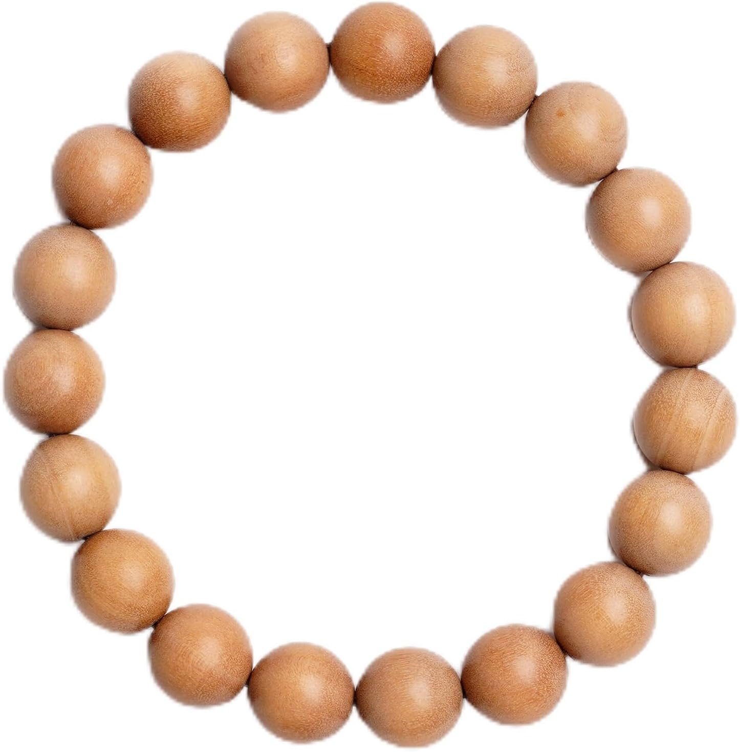 VIVIDOORA White Sandalwood Bracelet - Authentic India Mysore Sandalwood Beads Handcrafted, Soothing Aromatic Wood Bracelet for Buddhist, Meditation, Prayer, and Daily Wear, Gift for Men and Women