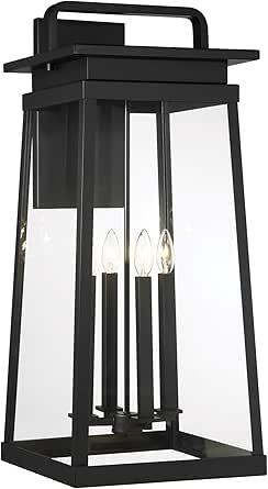 Minka Lavery 73215-66A Isla Vista Clear Glass Panels Outdoor Wall Mount, 4-Light 240 Total Watts, 30" H x 13" W, Coal Black