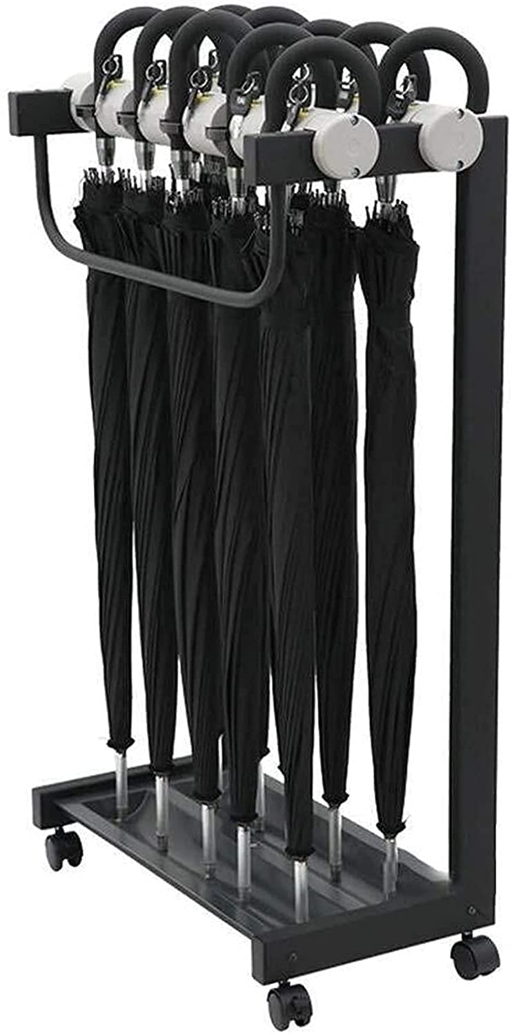 Porte-parapluies verrouillables de sol avec étagère pliable de grande capacité pour hôtel