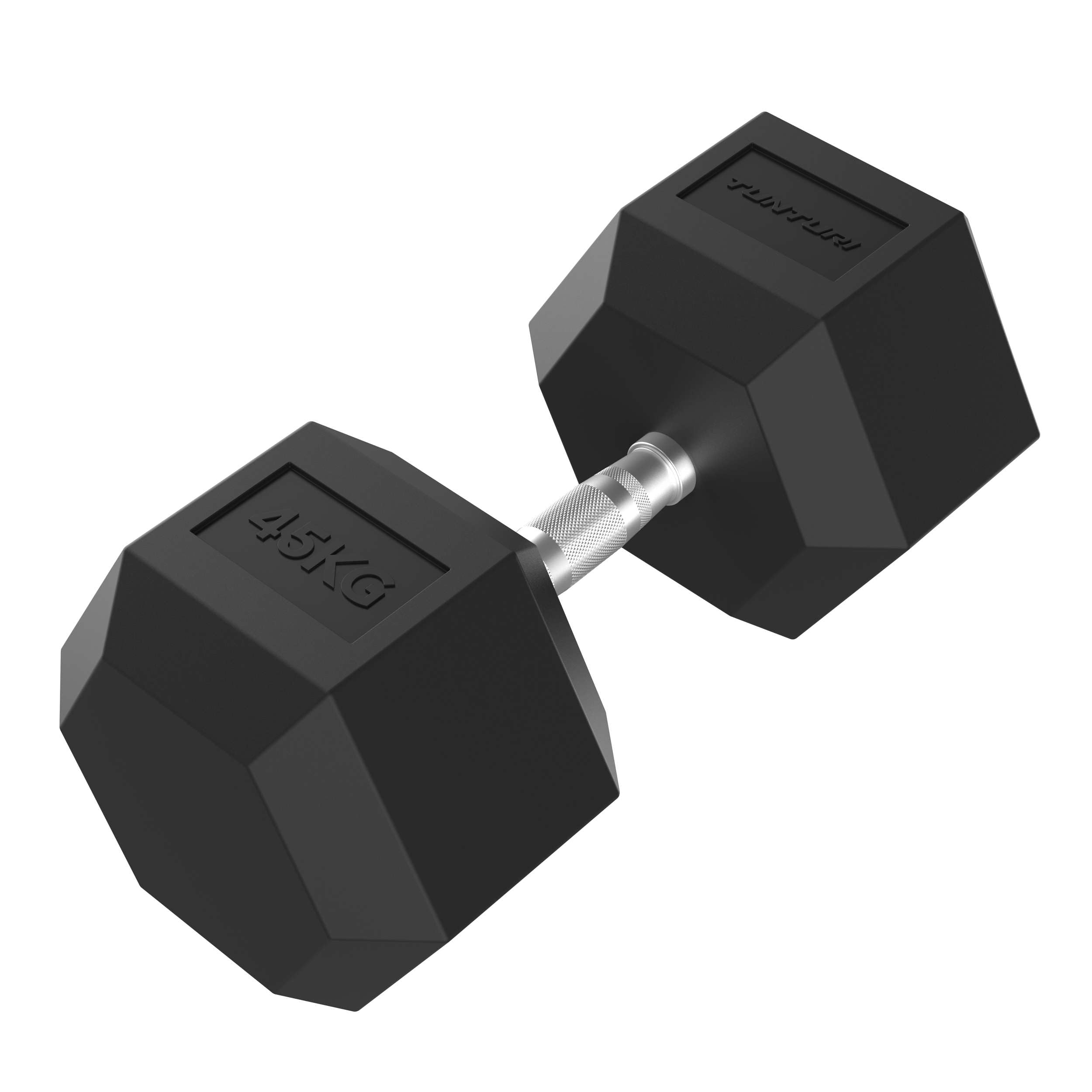 Tunturi Platinum Hexa Hantel - Gummi - 1x 32,5kg - Schwarz