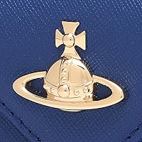 【新品】ヴィヴィアンウエストウッド コンパクト財布 ブルー サフィアーノ Vivienne Westwood（ヴィヴィアンウエストウッド） 財布 三つ折り