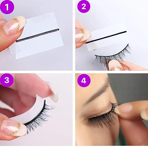 Miniatura 3 de MRS GWEN HAIR & ACCESSORIES Tiras de pegamento para pestañas, 40 unidades, color negro, impermeables, para tiras de pestañas, autoadhesivas,