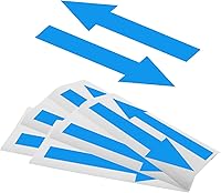 Vista 13 de Calcomanías de 8 x 2 pulgadas para letreros de flecha negra, paquete de 12 calcomanías autoadhesivas de PVC impermeables extraíbles, letreros