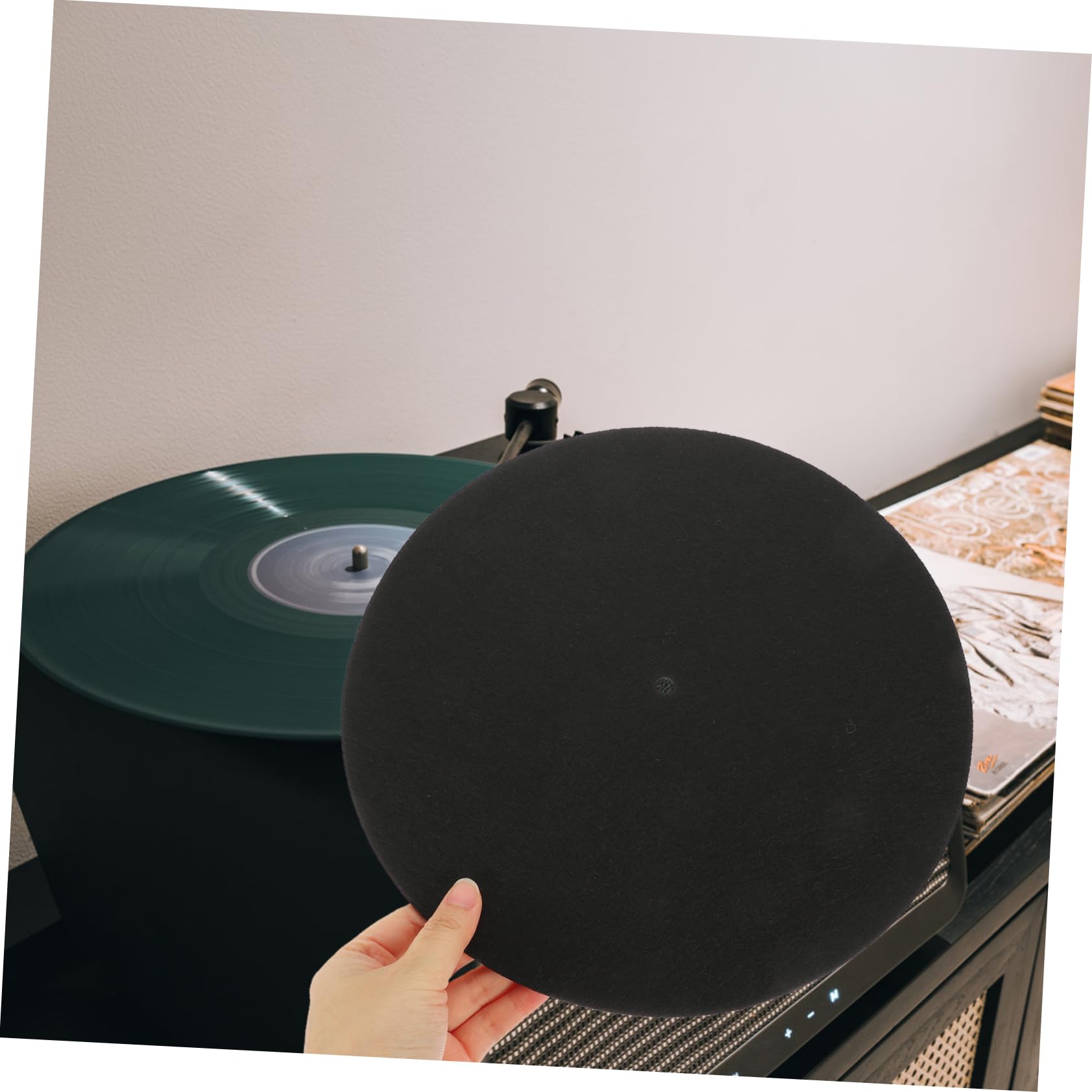 HEMOTON Vinyl Table Pad Turntable Slip Mat Record Protective Mat 295mm Turntable Pad