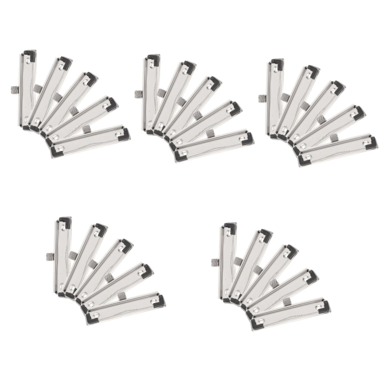 SHINEOFI 5 Set Cartella Appunti Di Archiviazione Cartelle Di Bacheca Fermacavi Asse Cartelline Portadocumenti Faldoni Ufficio Schede Di Clip Forniture Per Ufficio Metallo Silver 5 Pezzi * 5