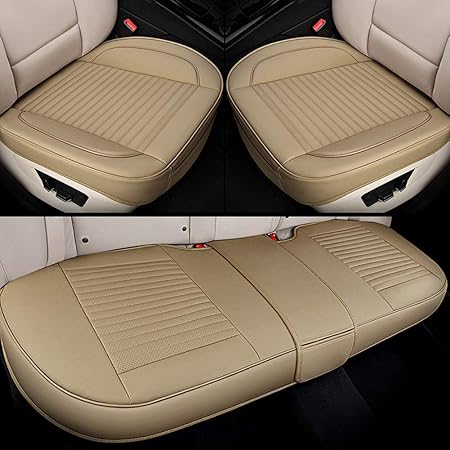 Amazon Inotenka 車用 シートカバー セット 座布団 クッション マット 通気 滑り止め 汎用 035 Zx ３点セットベージュ 約55cm 55cm シートクッション 車 バイク