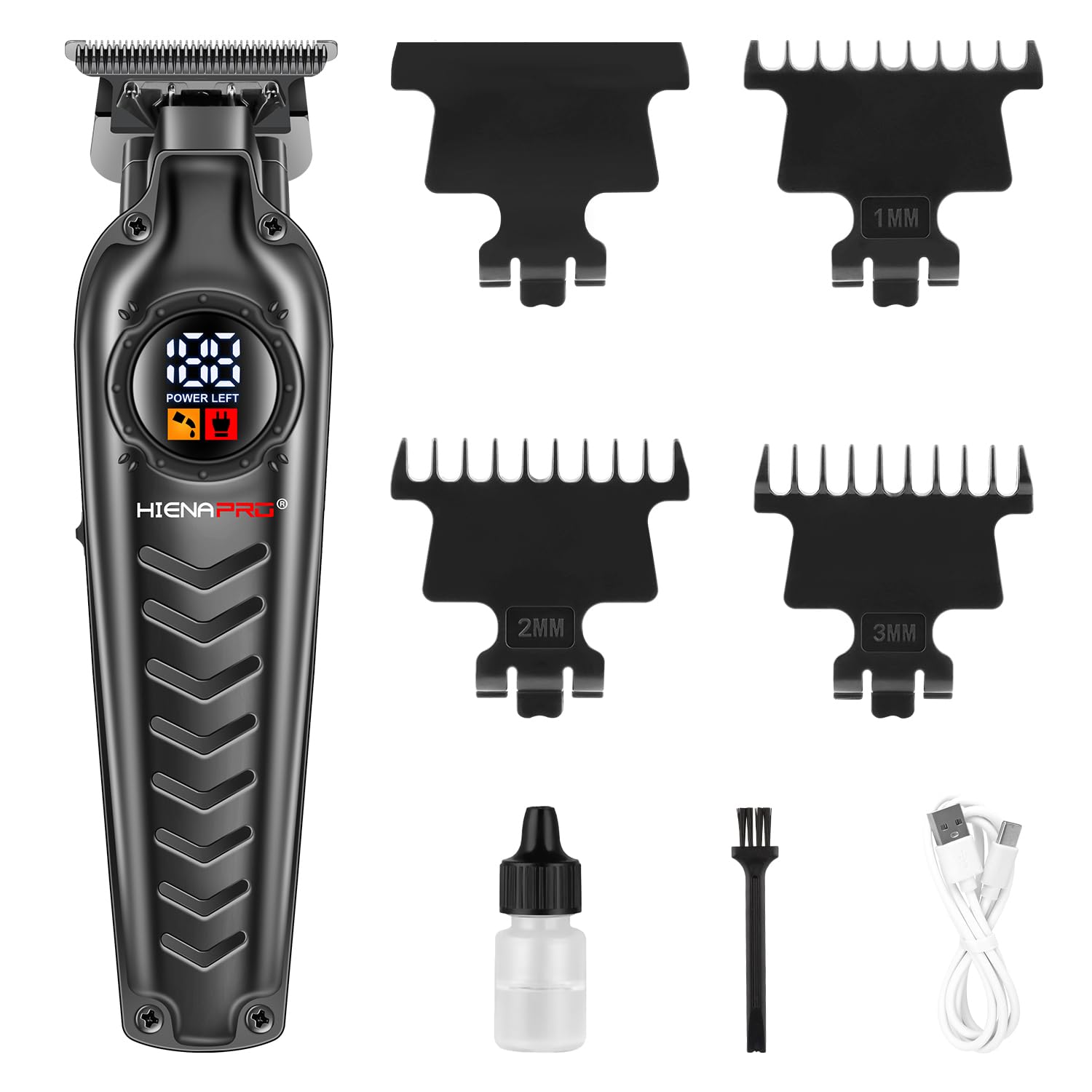 HIENA PRO Professional Hair Beard Trimmer for Men Hair Clippers for Barber with T Blade, Cordless Clippers for Hair Cutting Rechargeable Barber