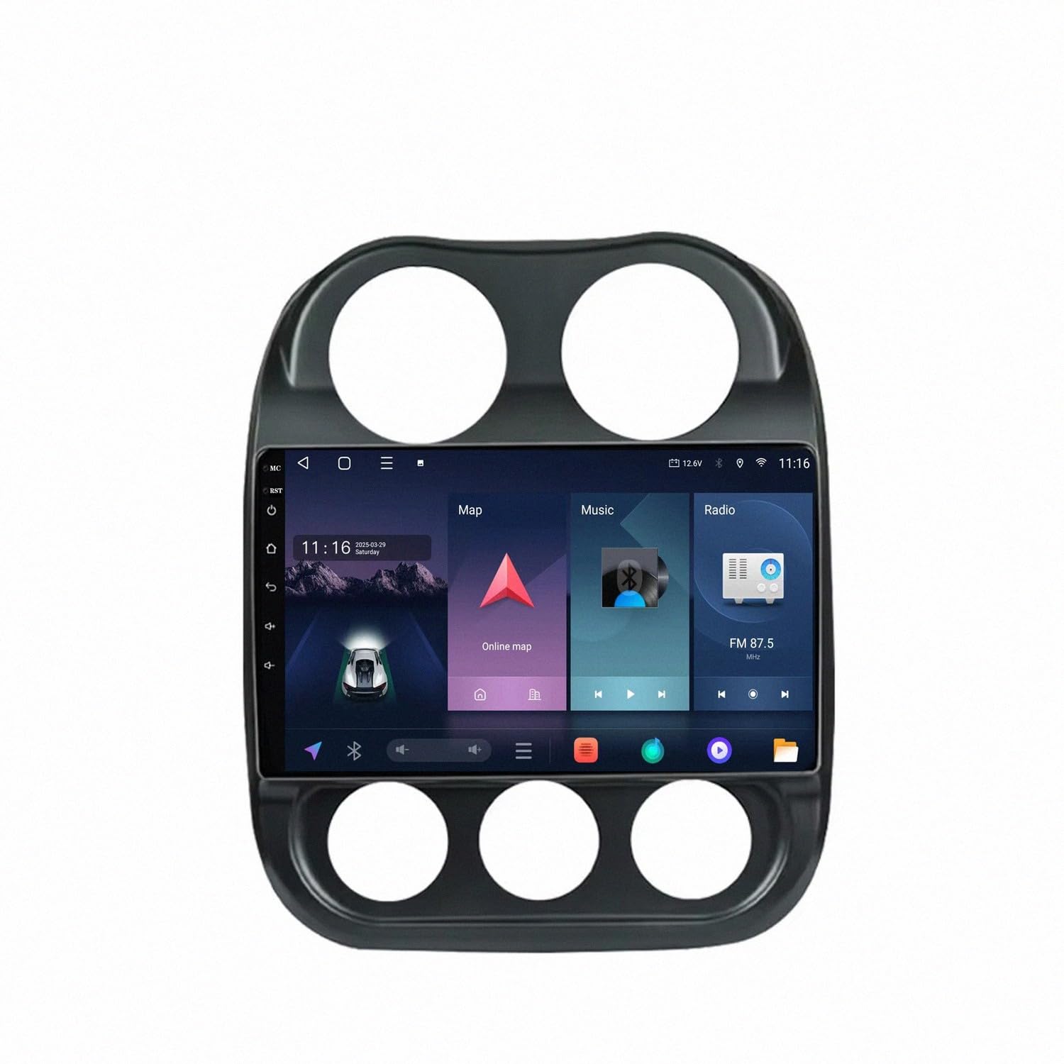 Radio Macchina Touch Screen per Jeep Compass Patriot 2010-2016 Wireless Carplay Android Auto Stereo Auto Bluetooth Ips con Pantalla Táctil con Gps, 4 Nucleo 1G+32G