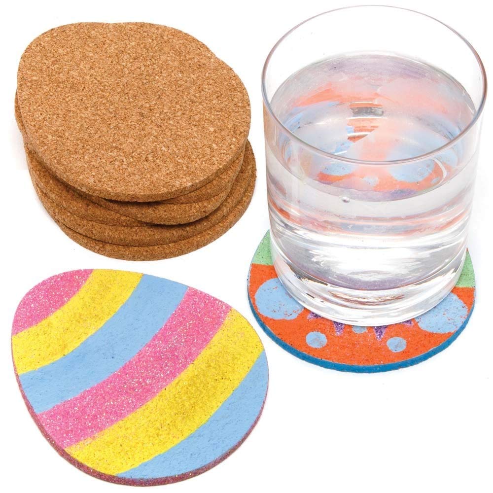 Baker Ross Easter Egg Cork Coasters Classpack - Pack of 30, Easter Crafts for Kids (AX749)