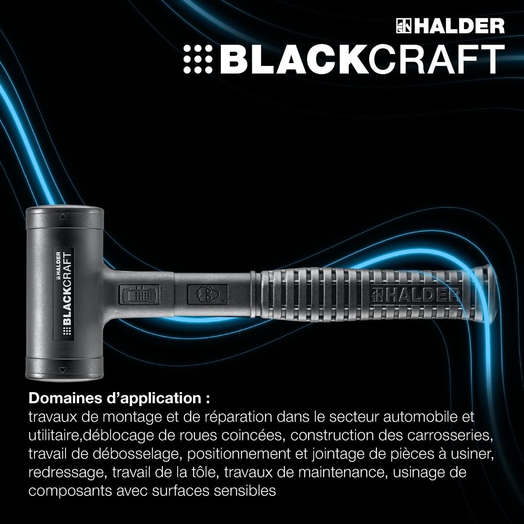Maillet BLACKCRAFT, avec manche en tube d'acier incassable, habillé de PUR et ergonomique, poignée antidérapante | D=60 mm | 3379.060