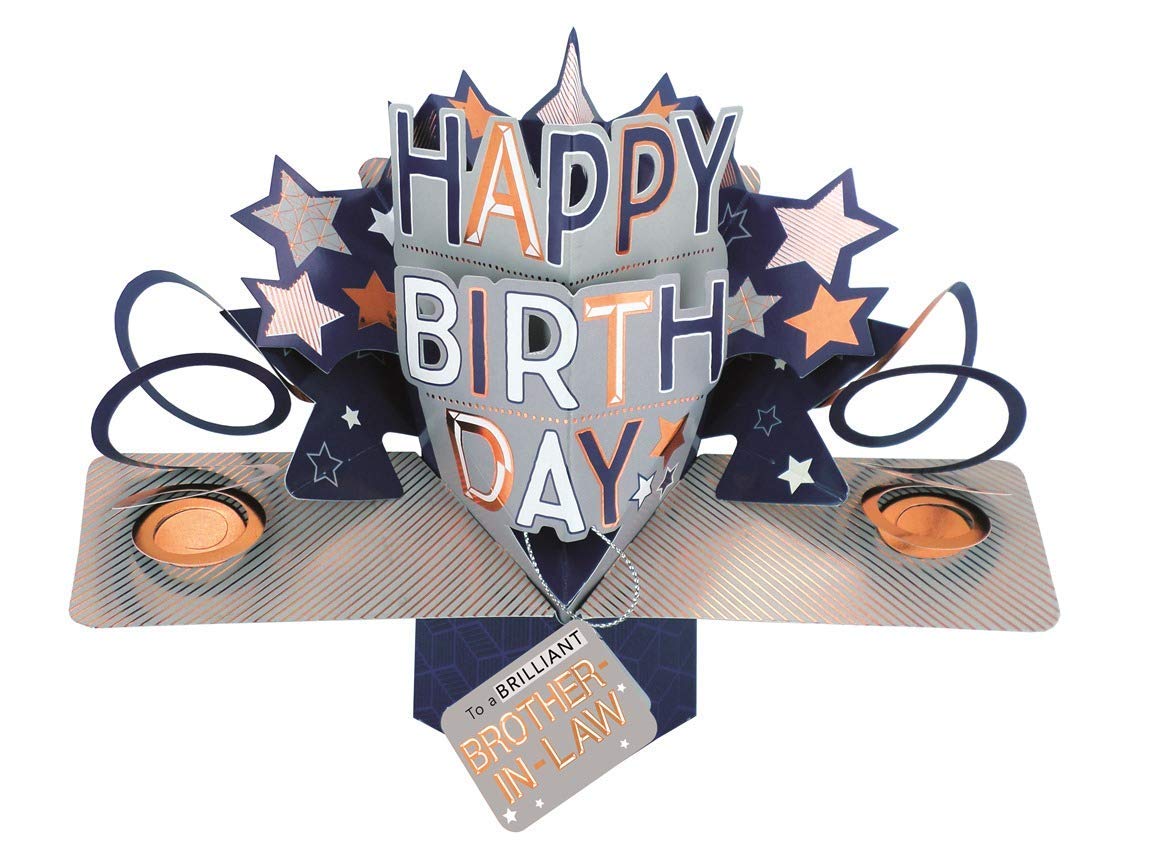 Brilliant Brother-in-Law Happy Birthday Pop-Up Greeting Card Second Nature Pop Up Cards POP198MC02 POP198MC02