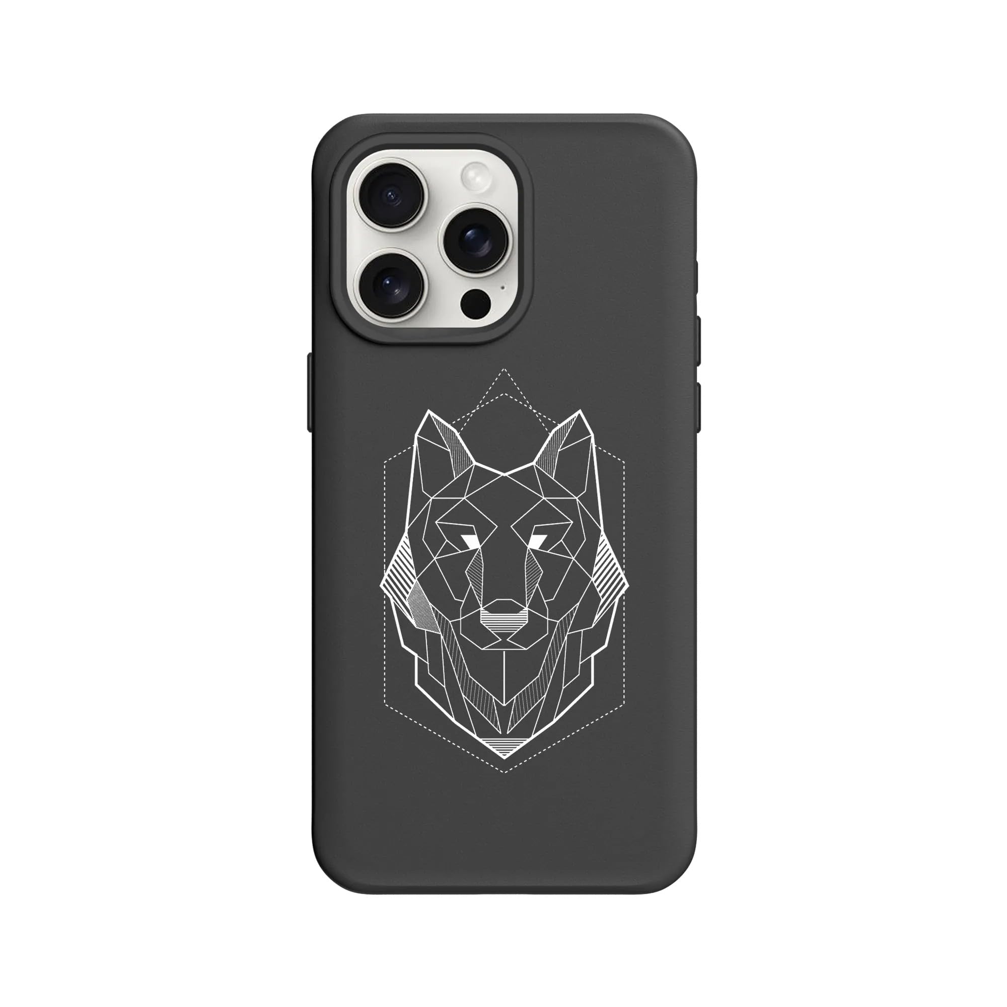 Coque premium iPhone 15 Pro Max MagSafe RhinoShield SolidX au design Geometric Wolf Head - 8