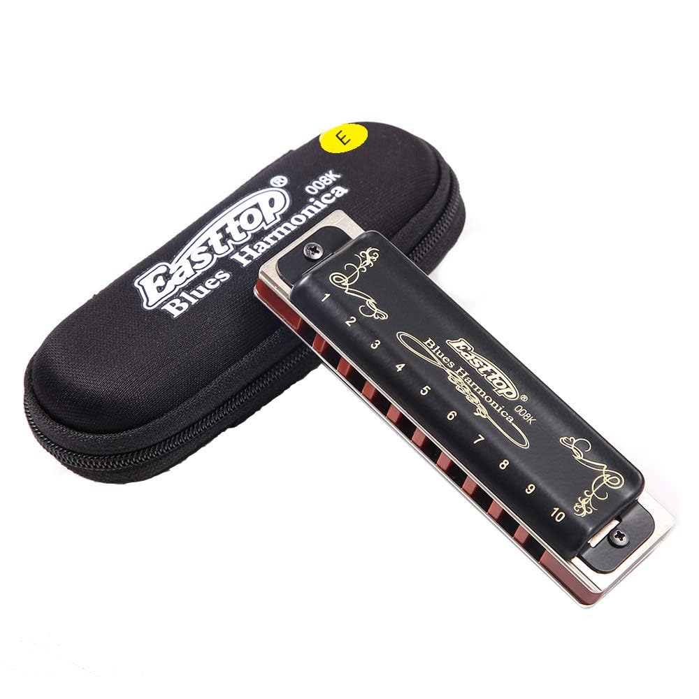 Easttop T008K Professional Diatonic Blues Harmonica, Key of E, 10 Holes 20 Tones with 1.2mm Phosphor Bronze Reeds and Waterproof Canvas Bag – Black-picture-16