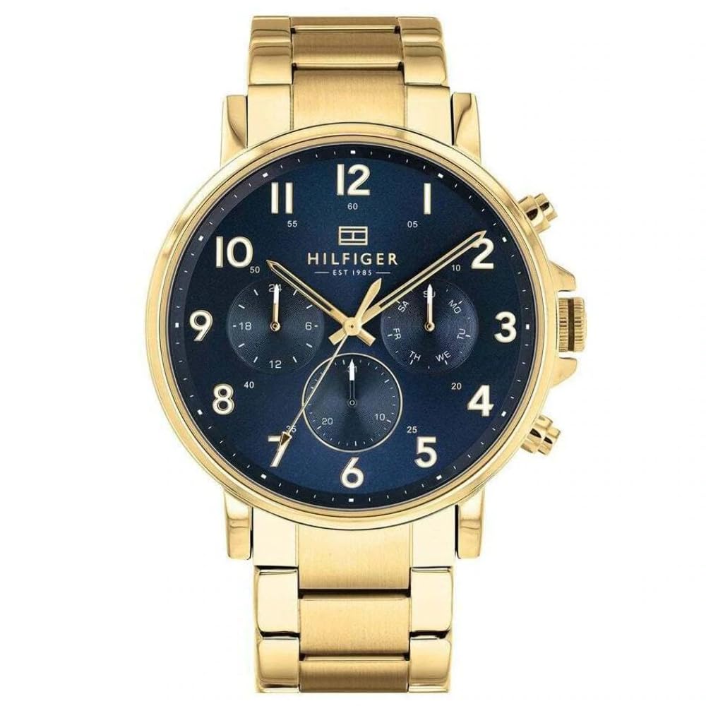 Tommy Hilfiger Analogue Multifunction Quartz Watch for men with Gold colored Stainless Steel bracelet - 1710384