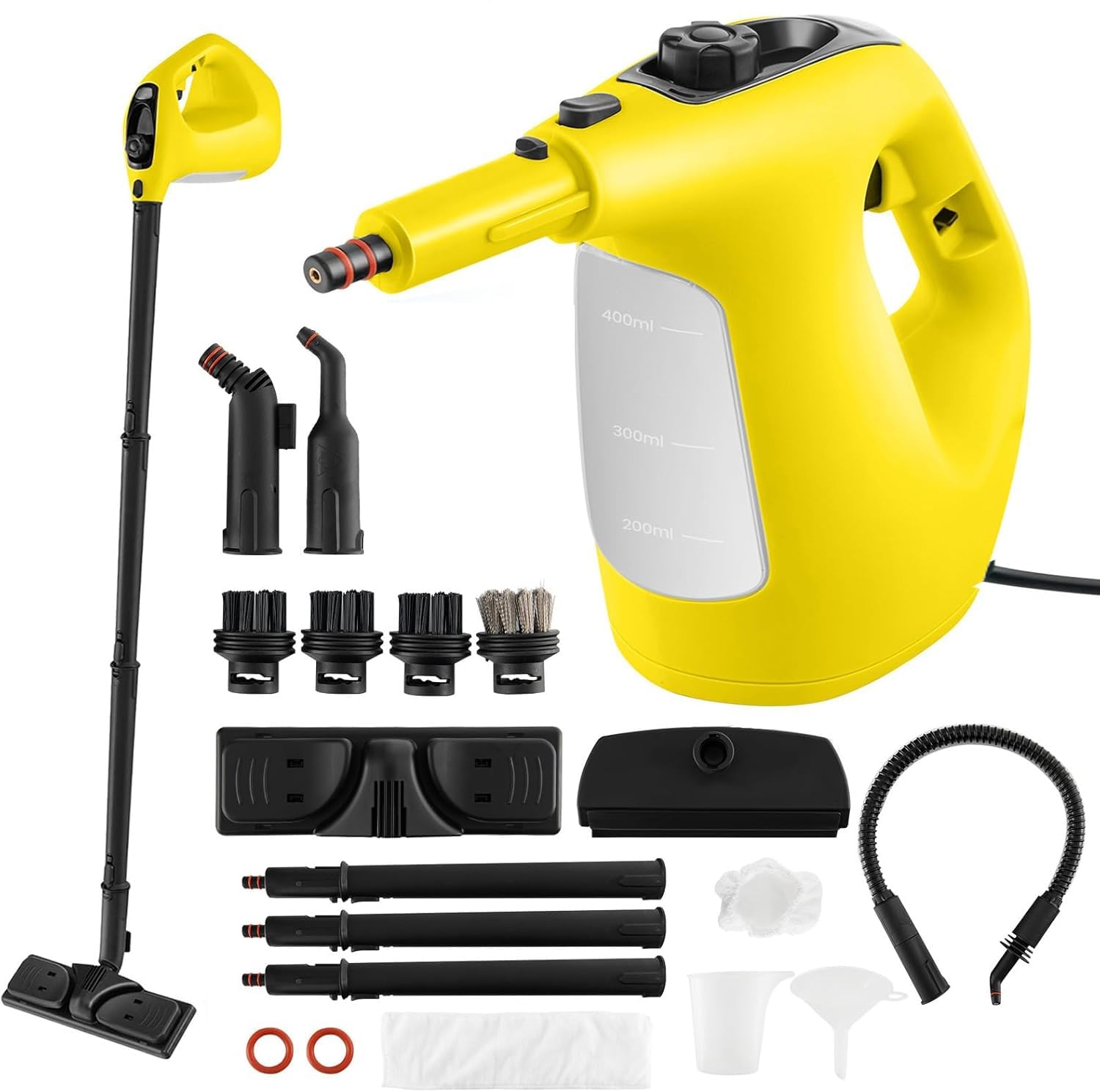 RELAX4LIFE Dampfreiniger Handgerät, Handdampfreiniger mit 13 Zubehör (Gelb)