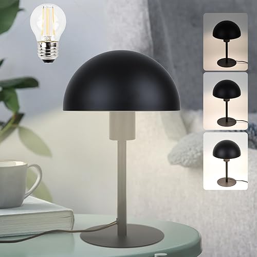 Lámpara de hongo pequeña para mesita de noche, lámparas de mesa retro vintage, regulable, lámpara de lectura nórdica, luz nocturna para dormitorio,